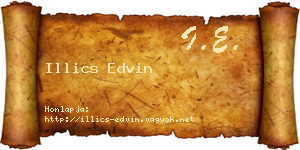 Illics Edvin névjegykártya